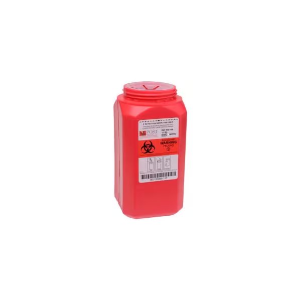 1.5 Quart Leak-tight Sharps Container with Locking Screw Cap, Red, 24/CS, Post Medical, Mfr#: WD-150